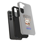 Capymo Family “No Talkie Before Coffee” Phone Case – Grumpy Bunny Morning Mood