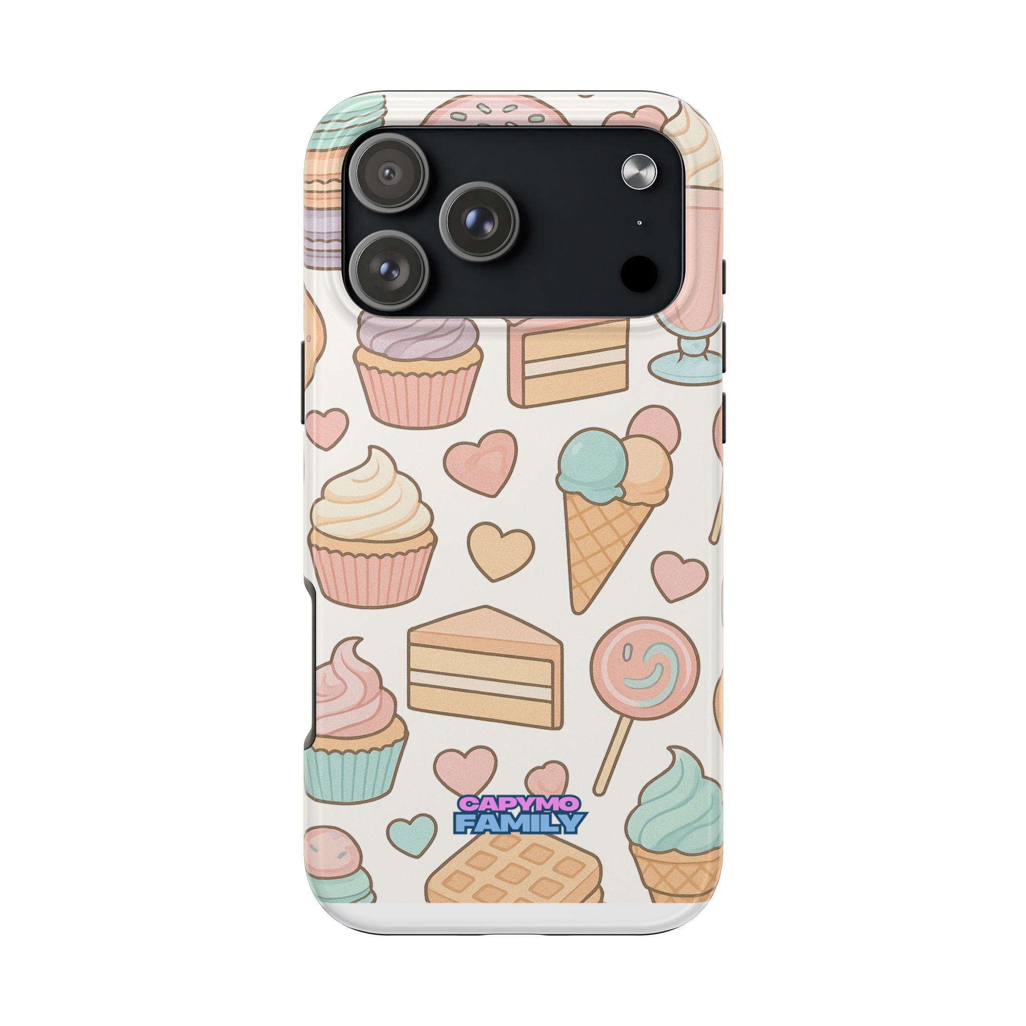 Capymo Family Kawaii Dessert Phone Case – “Sweet Tooth Collection” Ice Cream, Cake, and Candy Cute Pastel Design