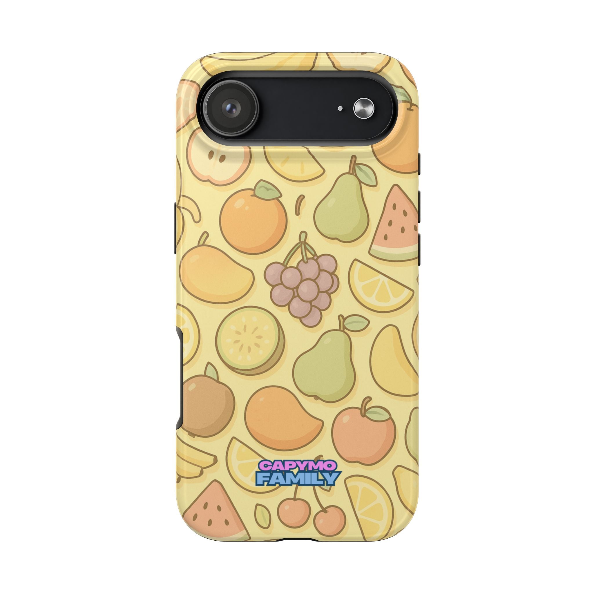 Capymo Family Kawaii Fruit Phone Case – Cute Aesthetic iPhone Cover with Citrus & Summer Vibes