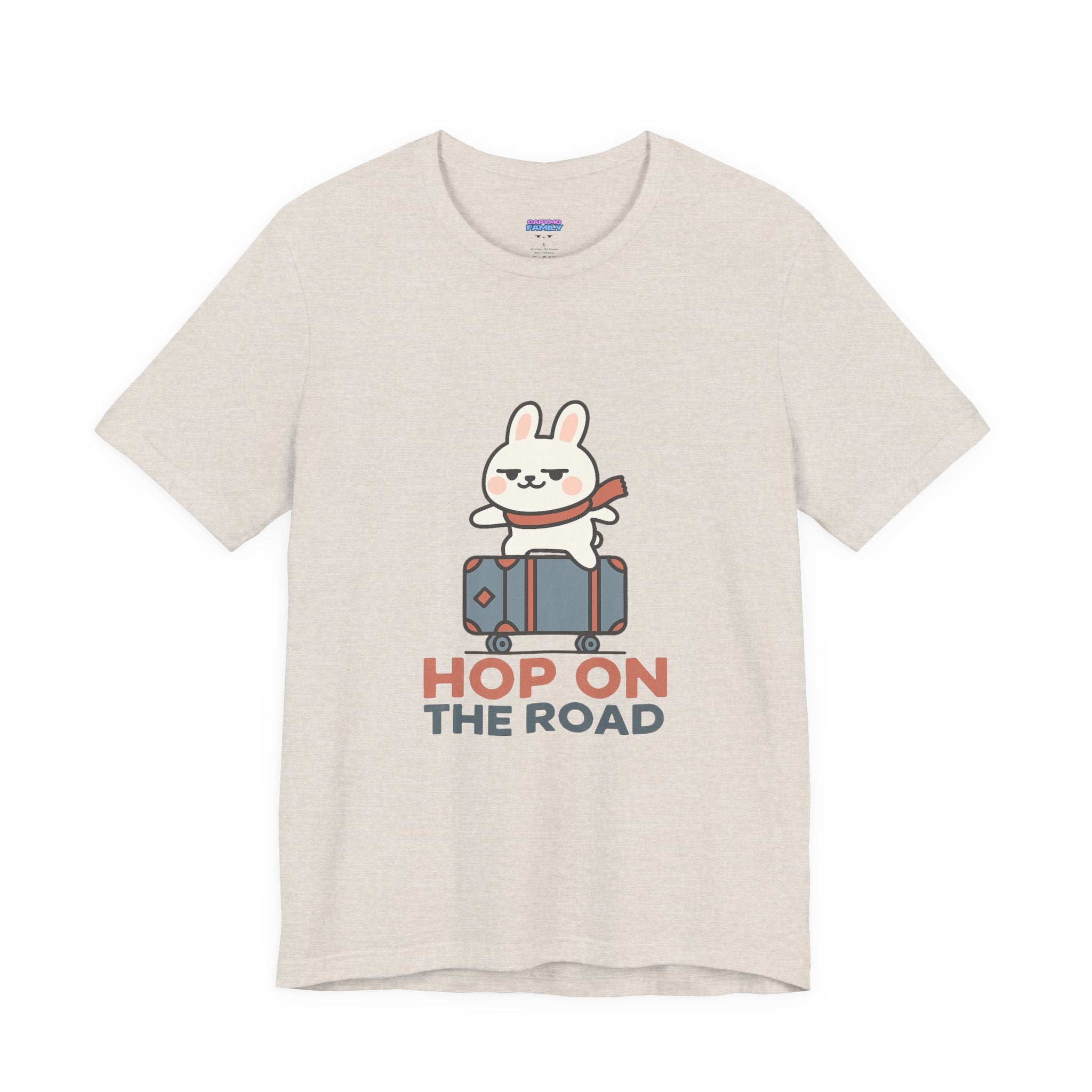 Capymo Family Adventurous Bunny Graphic Tee | Family Travel Shirt, Cute Animal T-Shirt, Fun Summer Outfit, Gift for Travelers, Vacation Wear