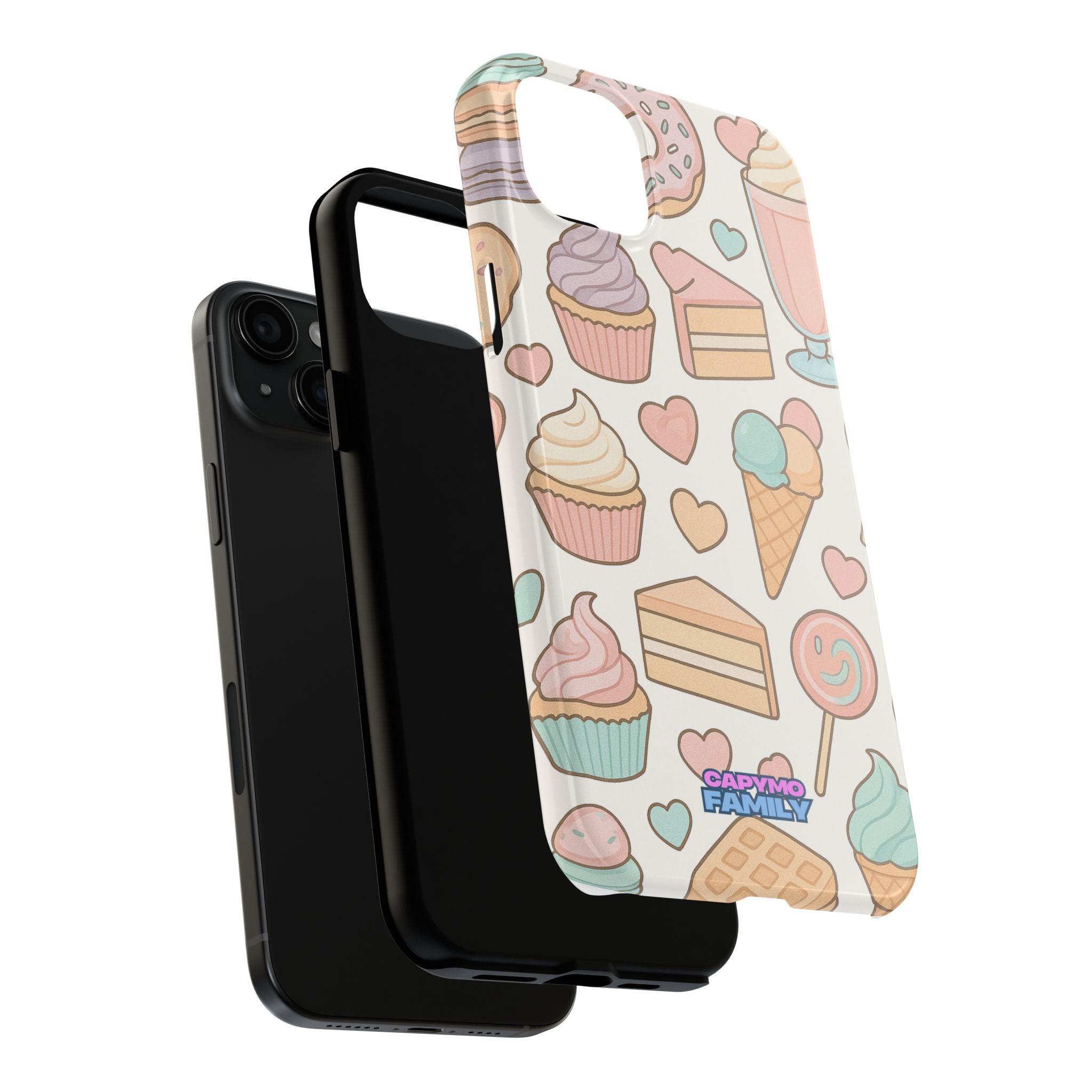 Capymo Family Kawaii Dessert Phone Case – “Sweet Tooth Collection” Ice Cream, Cake, and Candy Cute Pastel Design