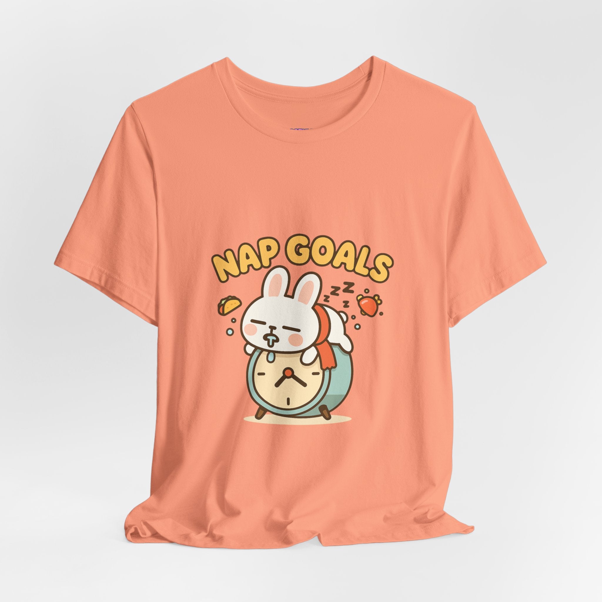 Capymo Family Kawaii Bunny Soft Cotton T-Shirt – "Nap Goals" "Toto" The Bunny Cute Tee (Unisex)