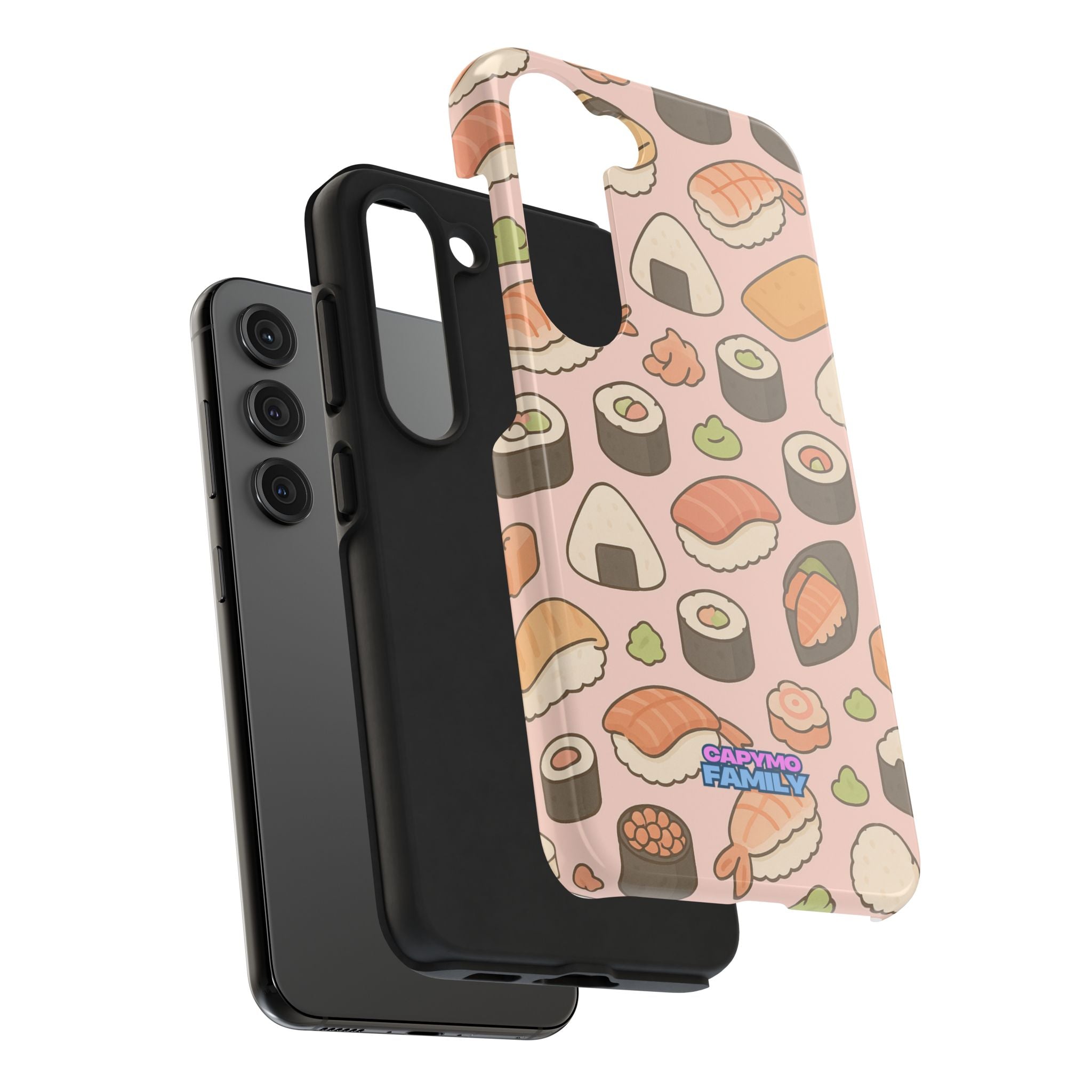 Capymo Family Kawaii Sushi Phone Case – Cute Sushi Pattern Phone Case