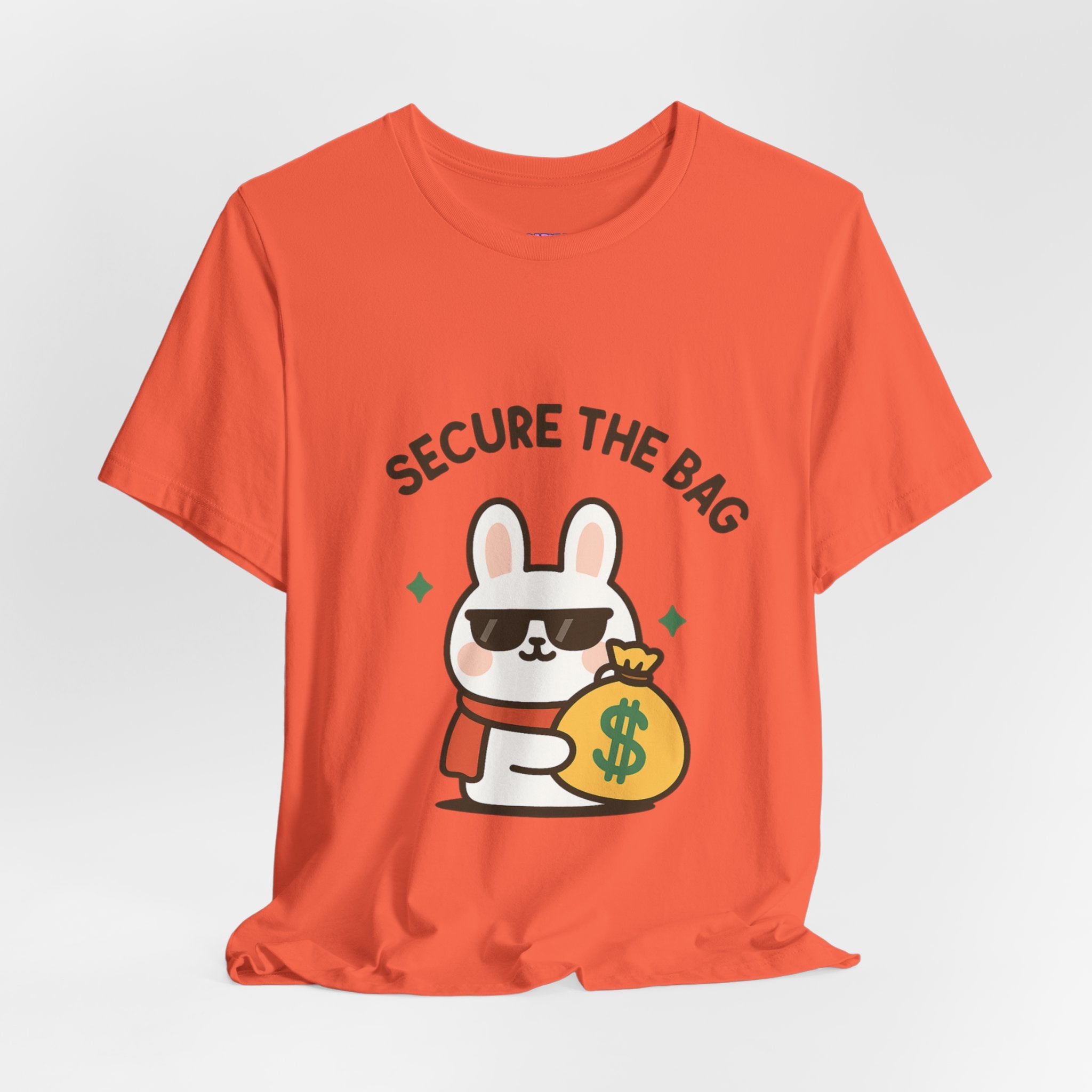 Capymo Family Kawaii Bunny Soft Cotton T-Shirt – "Secure the Bag" "Toto" The Bunny Cute Tee (Unisex)