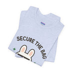 Capymo Family Kawaii Bunny Soft Cotton T-Shirt – "Secure the Bag" "Toto" The Bunny Cute Tee (Unisex)