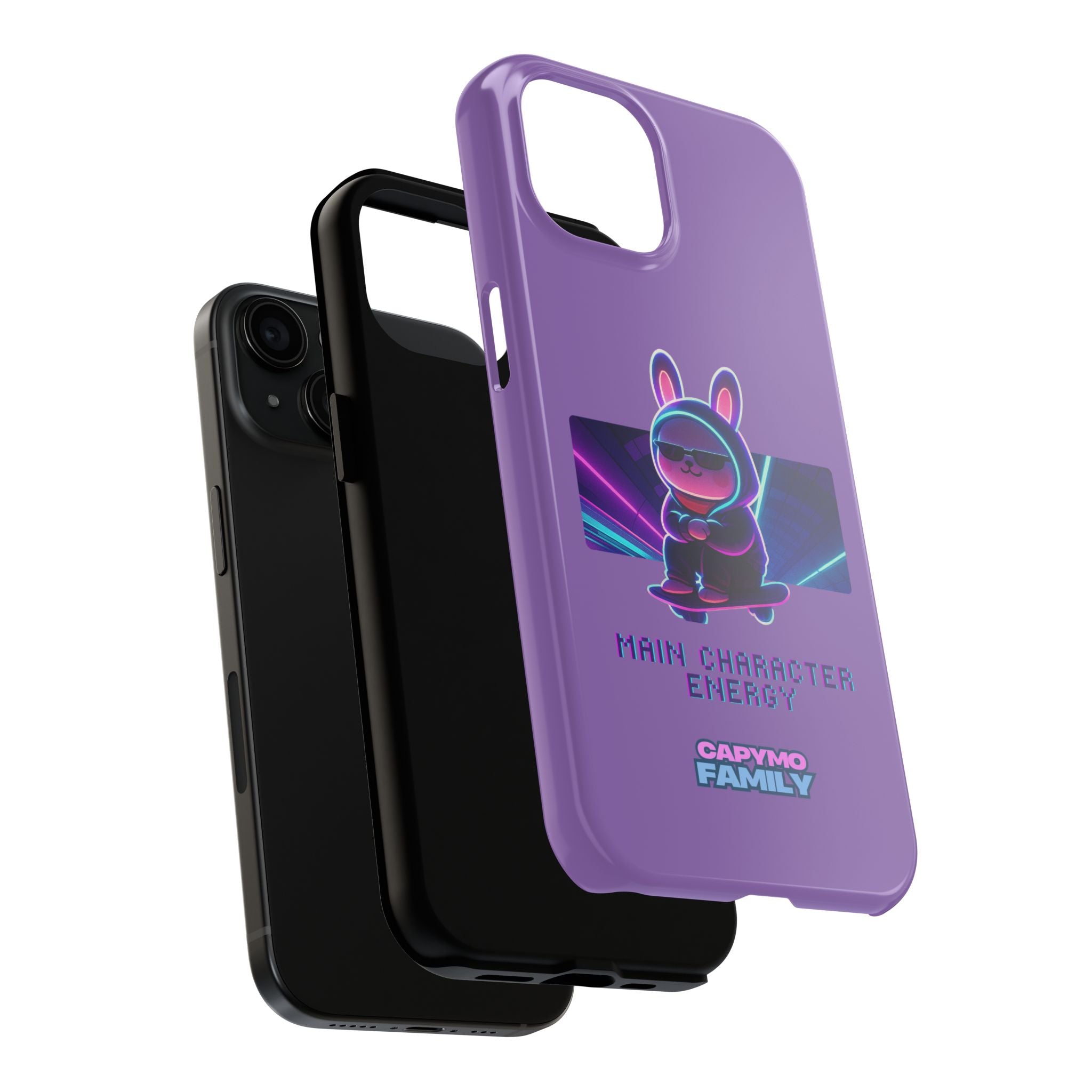 Capymo Family “Main Character Energy” Phone Case – Cyber Bunny Toto Aesthetic Cover