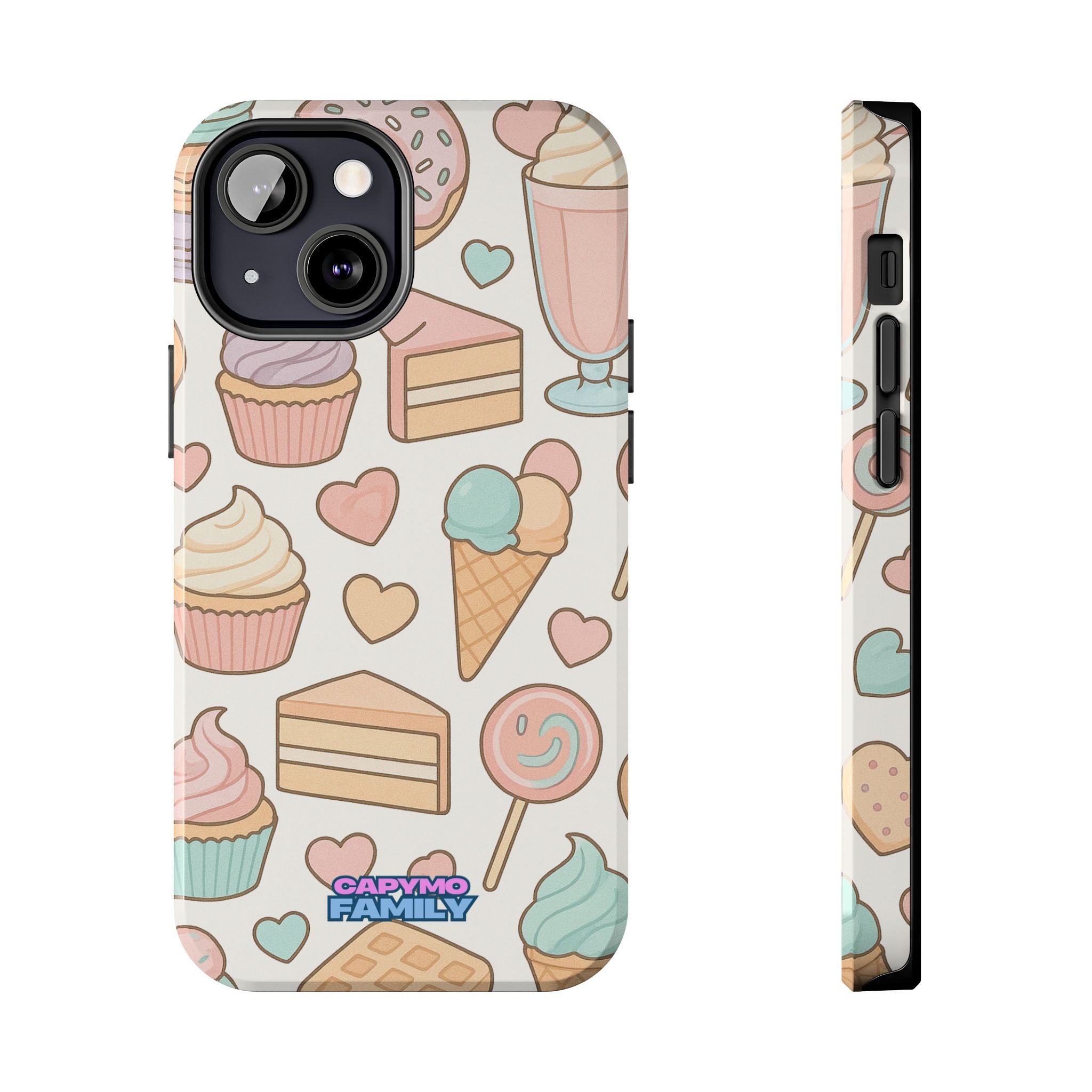 Capymo Family Kawaii Dessert Phone Case – “Sweet Tooth Collection” Ice Cream, Cake, and Candy Cute Pastel Design