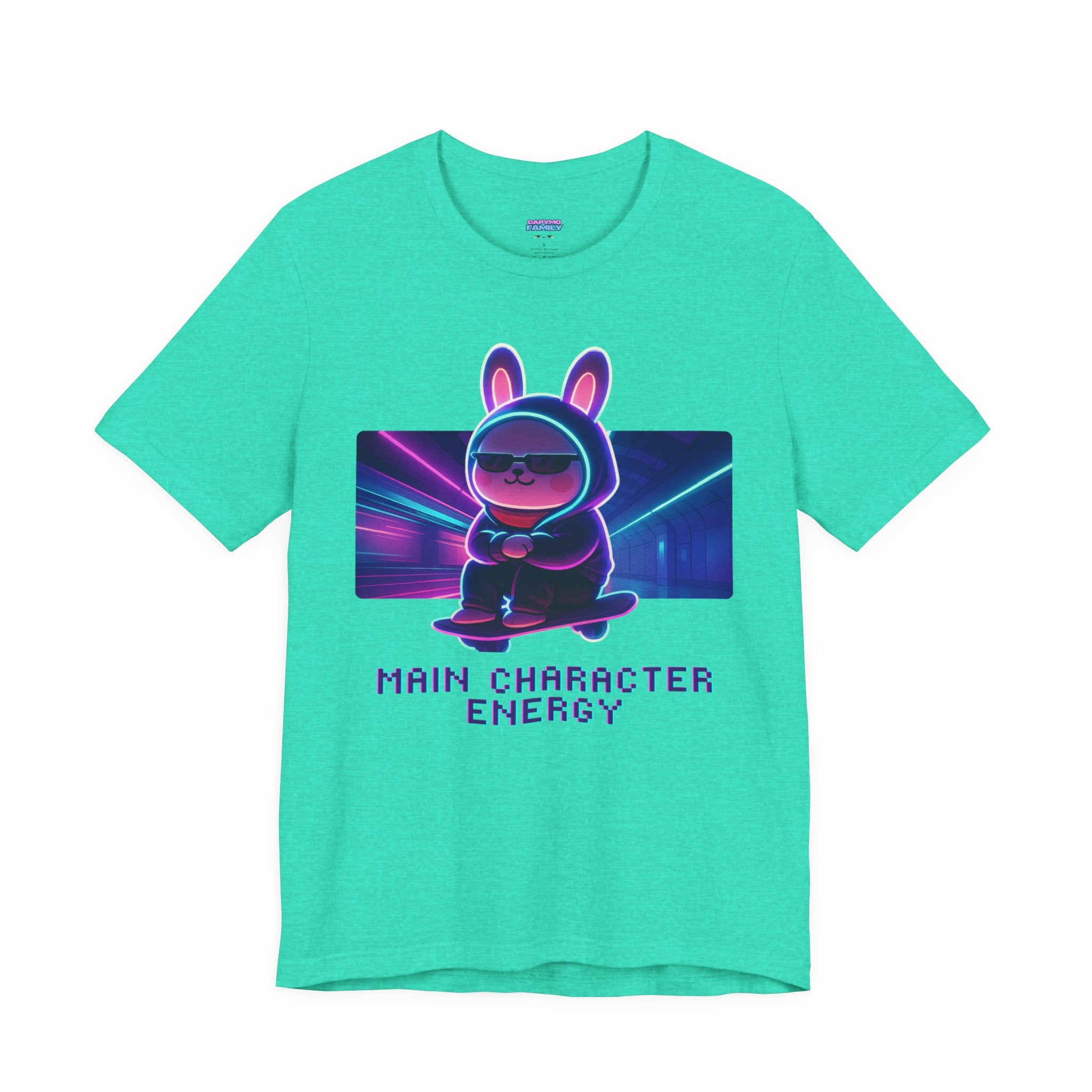 Capymo Family Kawaii Bunny Soft Cotton T-Shirt – "Main Character Energy" "Toto" The Bunny Cute Tee (Unisex)