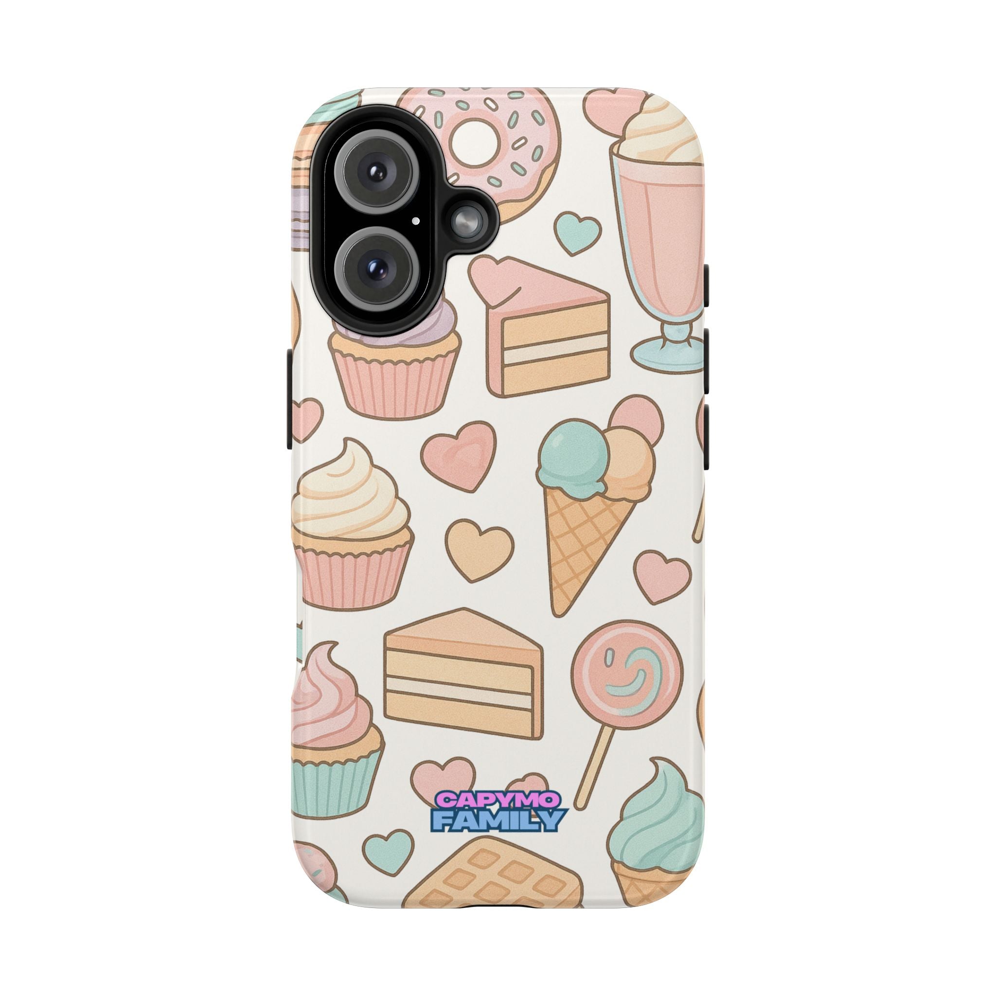 Capymo Family Kawaii Dessert Phone Case – “Sweet Tooth Collection” Ice Cream, Cake, and Candy Cute Pastel Design
