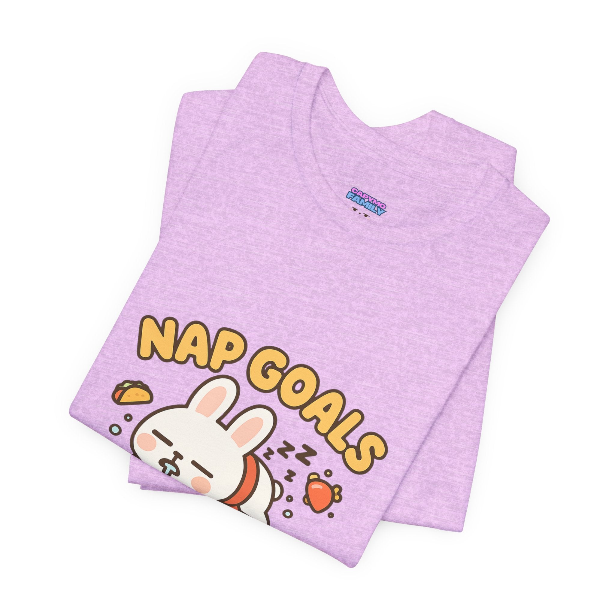 Capymo Family Kawaii Bunny Soft Cotton T-Shirt – "Nap Goals" "Toto" The Bunny Cute Tee (Unisex)