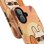 Capymo Family Sunset Surf Bunny Phone Case – Tropical Beach Skateboard Bunny "Toto" Phone Case