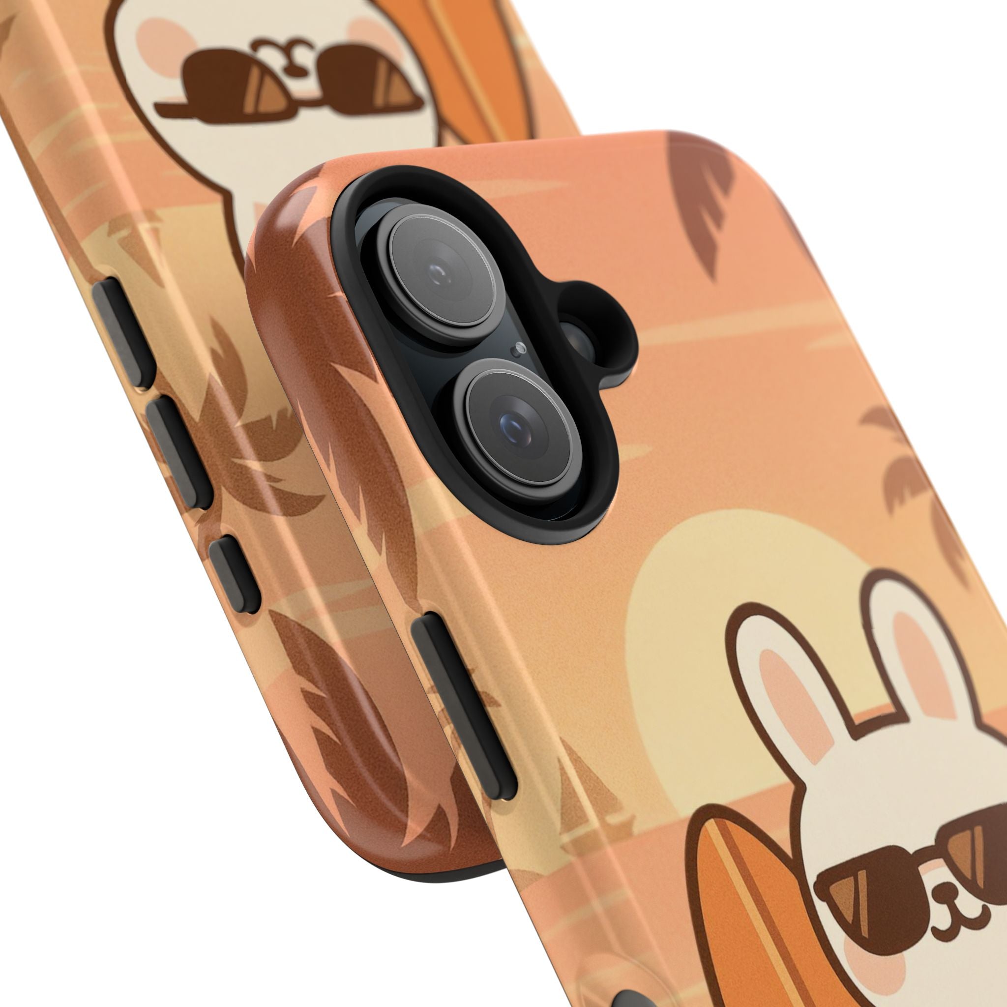 Capymo Family Sunset Surf Bunny Phone Case – Tropical Beach Skateboard Bunny "Toto" Phone Case
