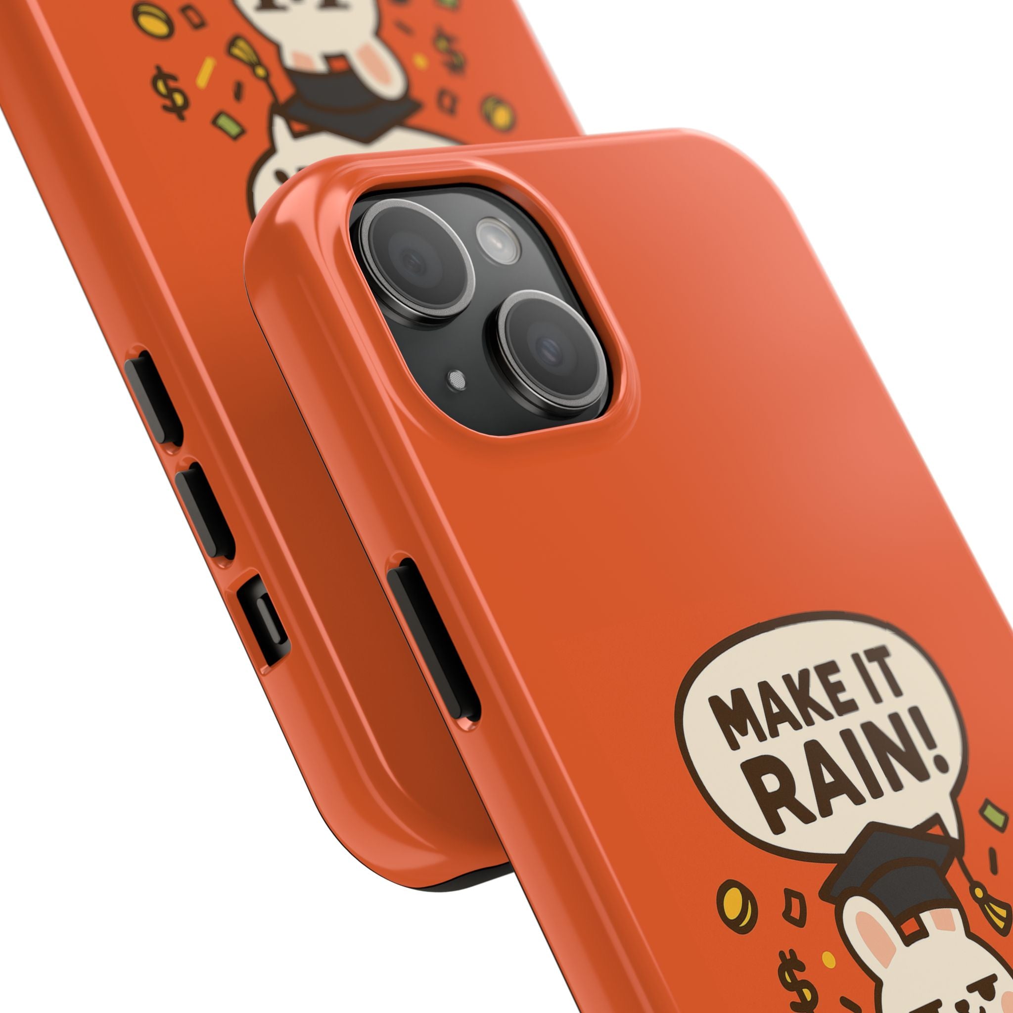Capymo Family Playful Cute Cartoon Bunny Tough Phone Case –"Make It Rain" Bunny "Toto" Phone Case