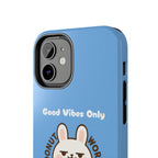 Capymo Family “Donut Worry, Be Soft” Phone Case – Cute Bunny & Donut Positive Vibes Cover