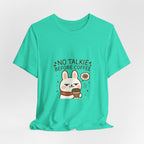 Capymo Family Kawaii Bunny Soft Cotton T-Shirt – "No Talkie Before Coffee" "Toto" The Bunny Cute Tee (Unisex)