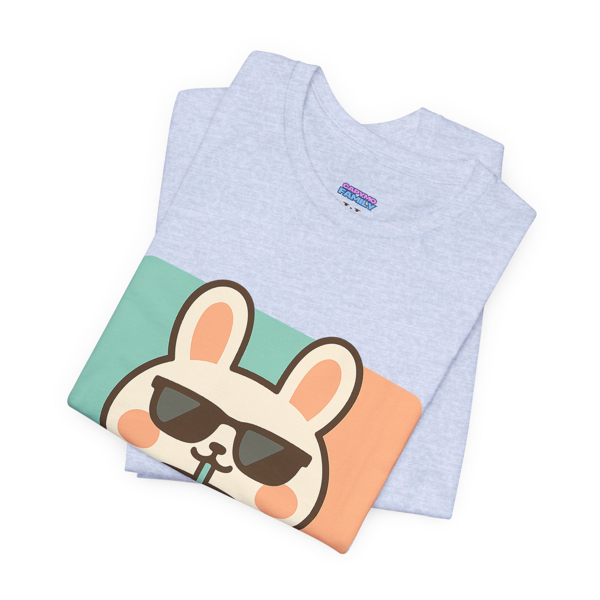Capymo Family Charming Bunny Graphic Tee, Cute Animal Shirt, Casual Wear, Soft Unisex Tee, Perfect Gift for Animal Lovers, Everyday Fashion