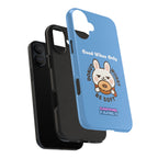 Capymo Family “Donut Worry, Be Soft” Phone Case – Cute Bunny & Donut Positive Vibes Cover