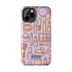 Capymo Family Kawaii Makeup Phone Case – Cute Girly iPhone Cover with Cosmetic Beauty Pattern
