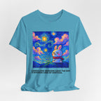 Capymo Family Starry Sky Night Vibrant Bunny Graphic Tee, Fun and Whimsical Short Sleeve Shirt, Perfect for Family Gatherings, Easter, or Everyday Wear