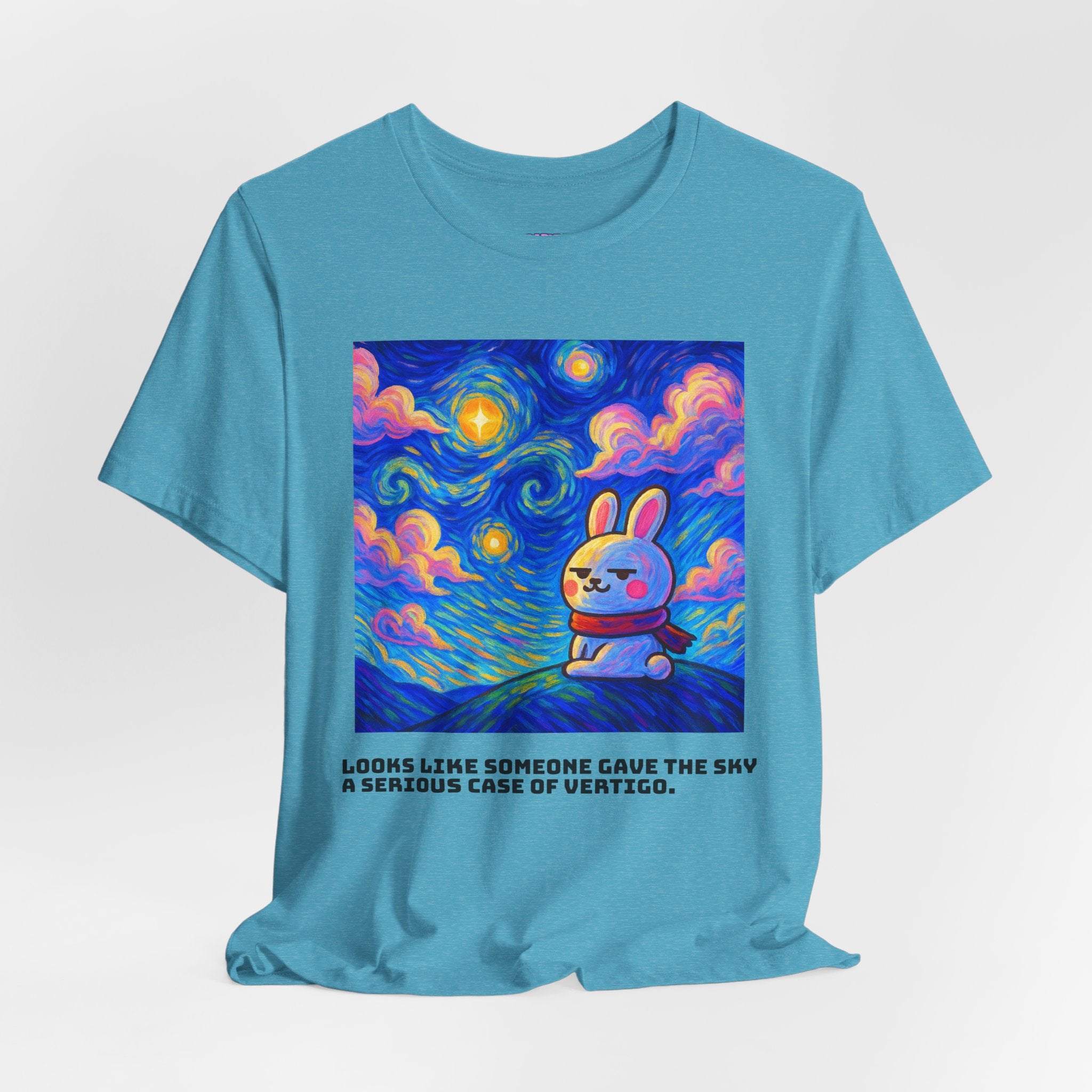 Capymo Family Starry Sky Night Vibrant Bunny Graphic Tee, Fun and Whimsical Short Sleeve Shirt, Perfect for Family Gatherings, Easter, or Everyday Wear