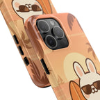 Capymo Family Sunset Surf Bunny Phone Case – Tropical Beach Skateboard Bunny "Toto" Phone Case