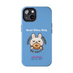 Capymo Family “Donut Worry, Be Soft” Phone Case – Cute Bunny & Donut Positive Vibes Cover