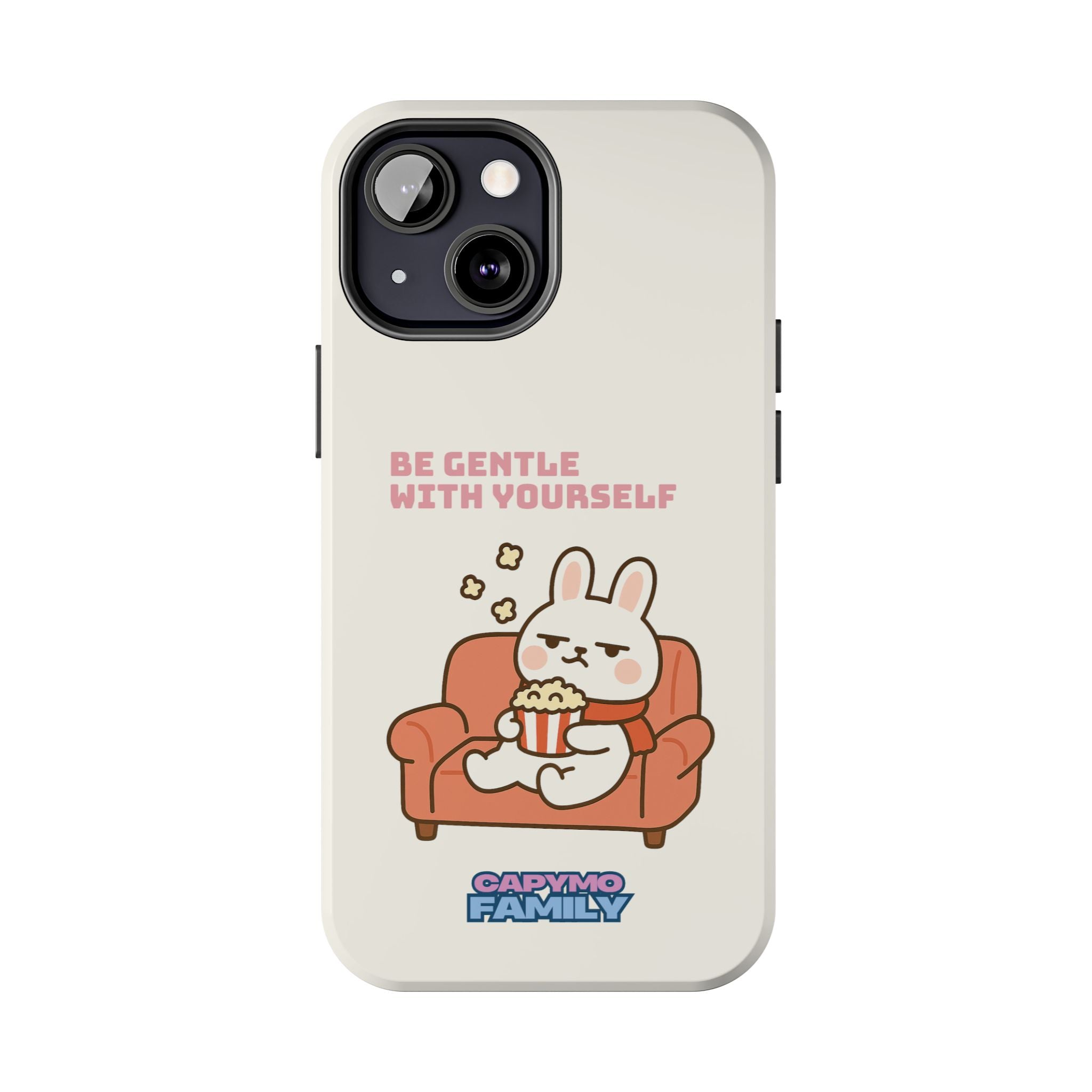 Capymo Family “Be Gentle With Yourself” Phone Case – Cozy Bunny Self-Care Quote Cover