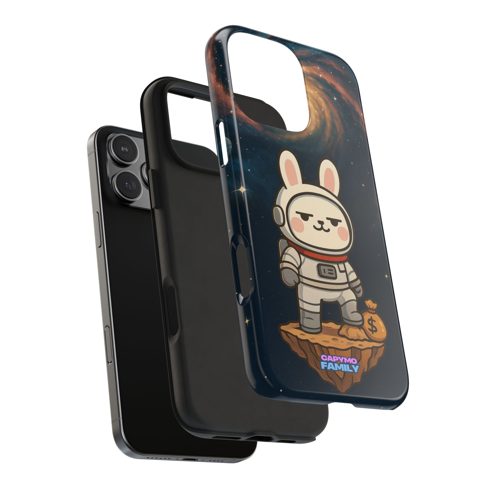 Capymo Family Cute Cartoon Bunny Tough Phone Case –Cute Astronaut  Bunny "Toto" Phone Case