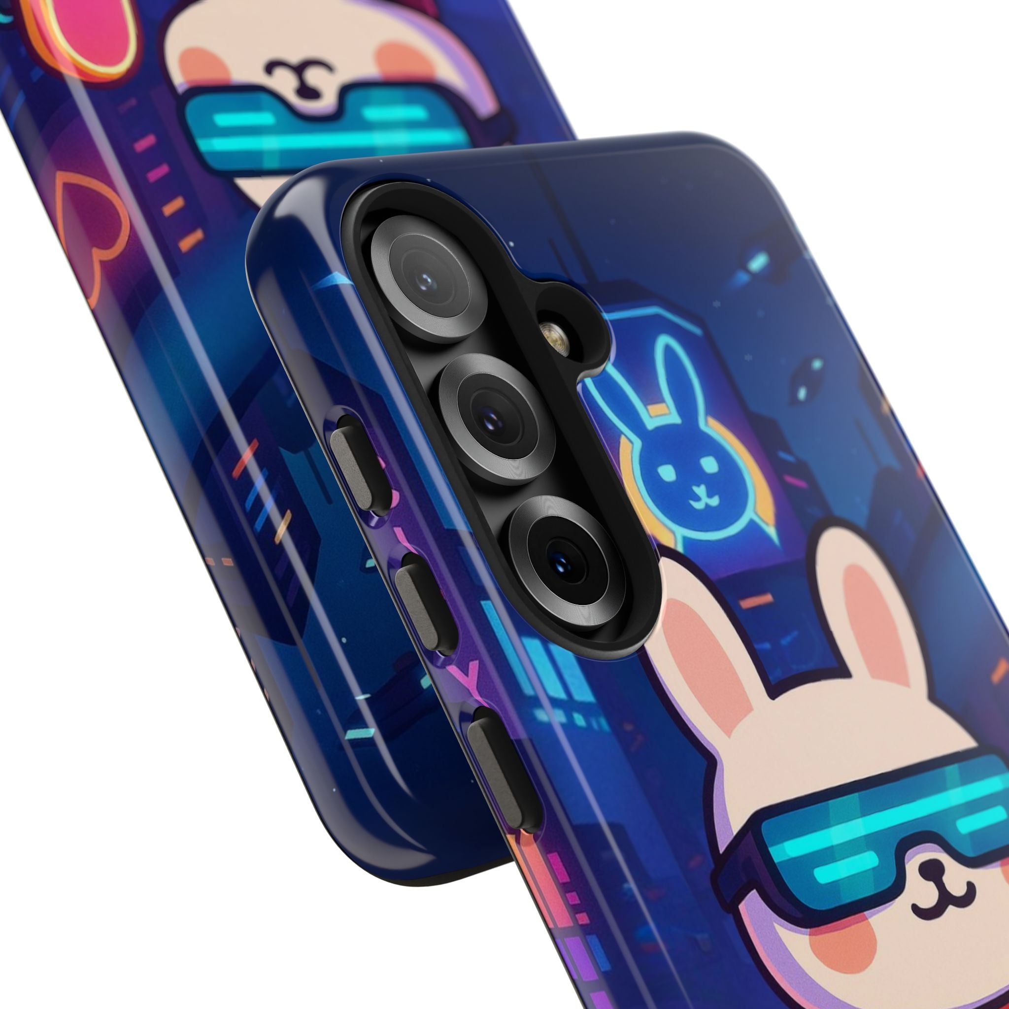 Capymo Family Cute Cartoon Bunny Tough Phone Case –Cyberpunk Bunny "Toto" Phone Case