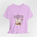 Capymo Family Kawaii Bunny Soft Cotton T-Shirt – "No Talkie Before Coffee" "Toto" The Bunny Cute Tee (Unisex)