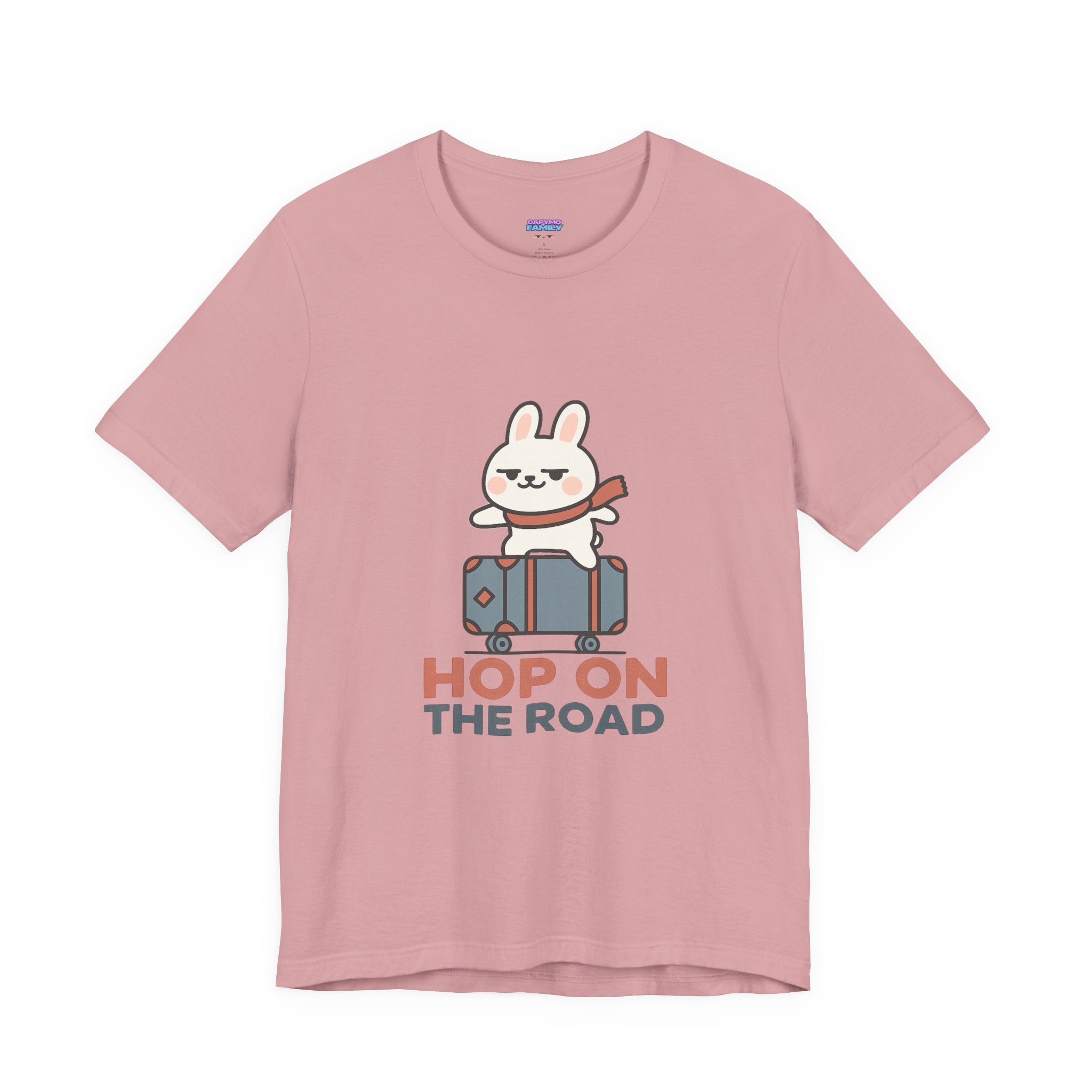 Capymo Family Adventurous Bunny Graphic Tee | Family Travel Shirt, Cute Animal T-Shirt, Fun Summer Outfit, Gift for Travelers, Vacation Wear