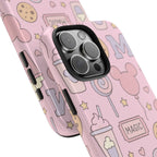 Capymo Family Kawaii Magic Snack Phone Case – Pastel Candy, Popcorn & Cookie Pattern Cover