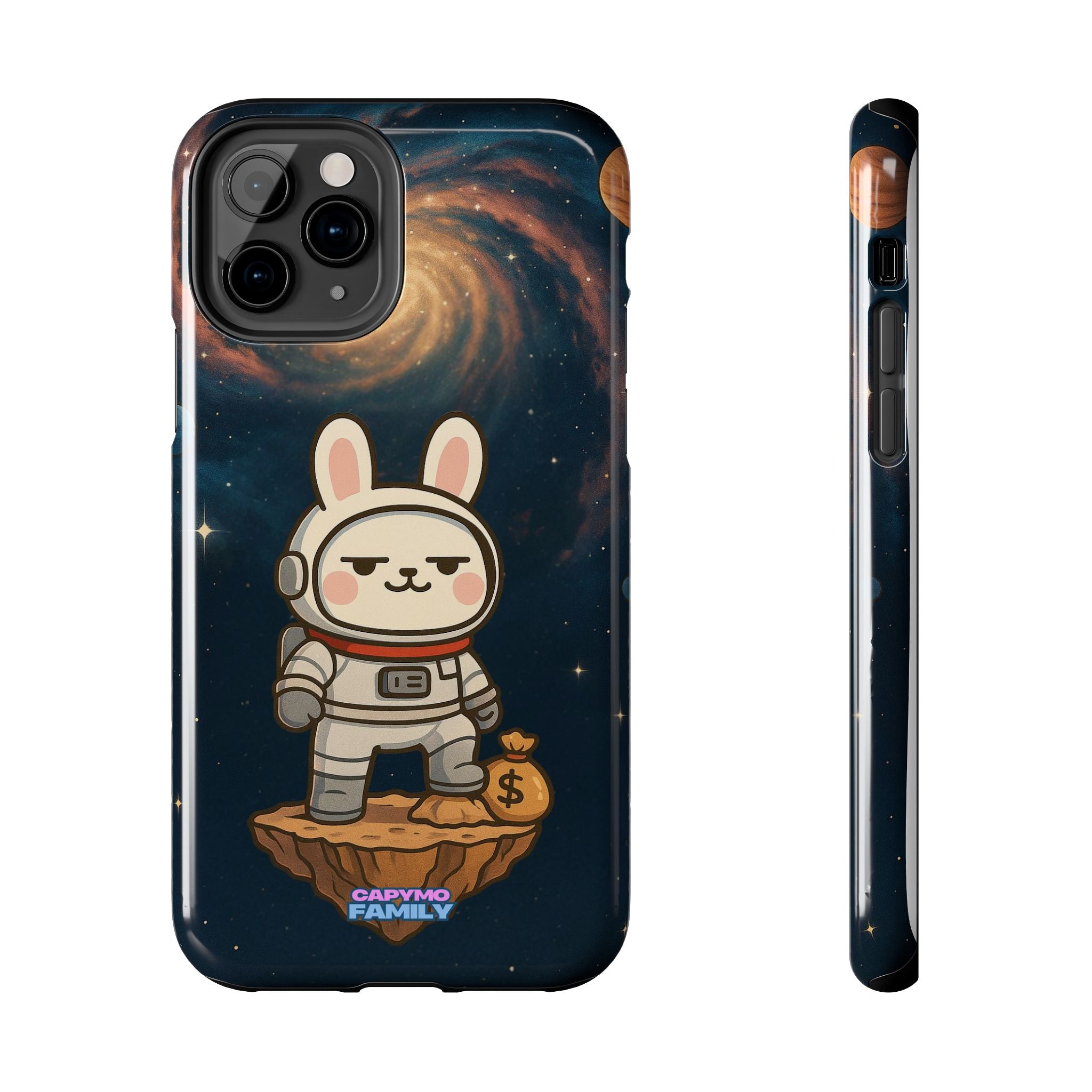 Capymo Family Cute Cartoon Bunny Tough Phone Case –Cute Astronaut  Bunny "Toto" Phone Case