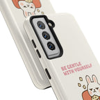 Capymo Family “Be Gentle With Yourself” Phone Case – Cozy Bunny Self-Care Quote Cover