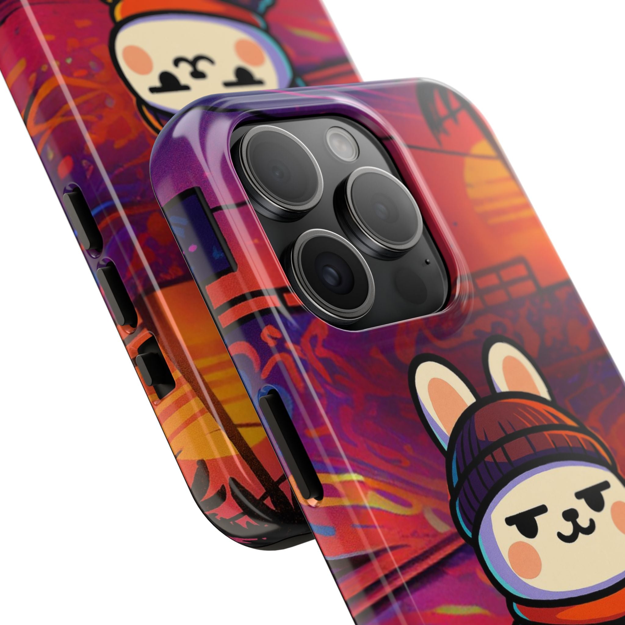 Capymo Family Sunset Skate Bunny Phone Case – Vibrant Skatepark Bunny "Toto" Phone Case