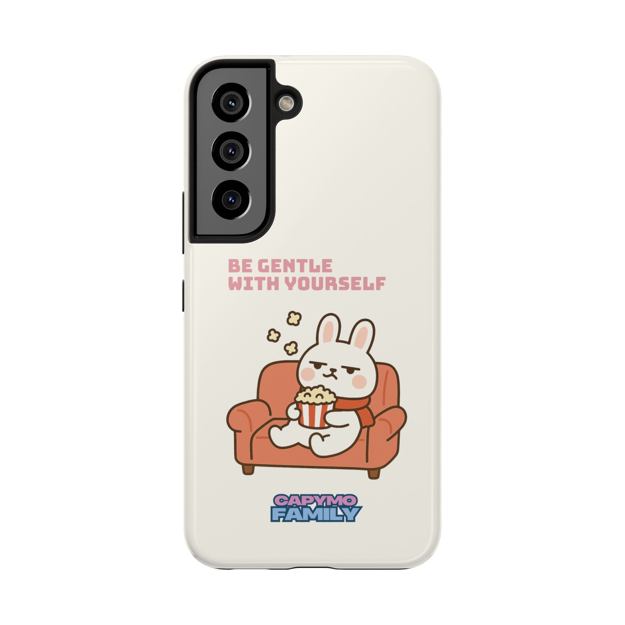 Capymo Family “Be Gentle With Yourself” Phone Case – Cozy Bunny Self-Care Quote Cover