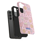 Capymo Family Kawaii Magic Snack Phone Case – Pastel Candy, Popcorn & Cookie Pattern Cover