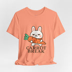 capymo Family Cute Carrot Break Bunny Tee - Unisex Jersey Short Sleeve Tee, Funny Animal Shirt, Spring Gift, Cute Graphic Tee, Gift for Bunny Lovers