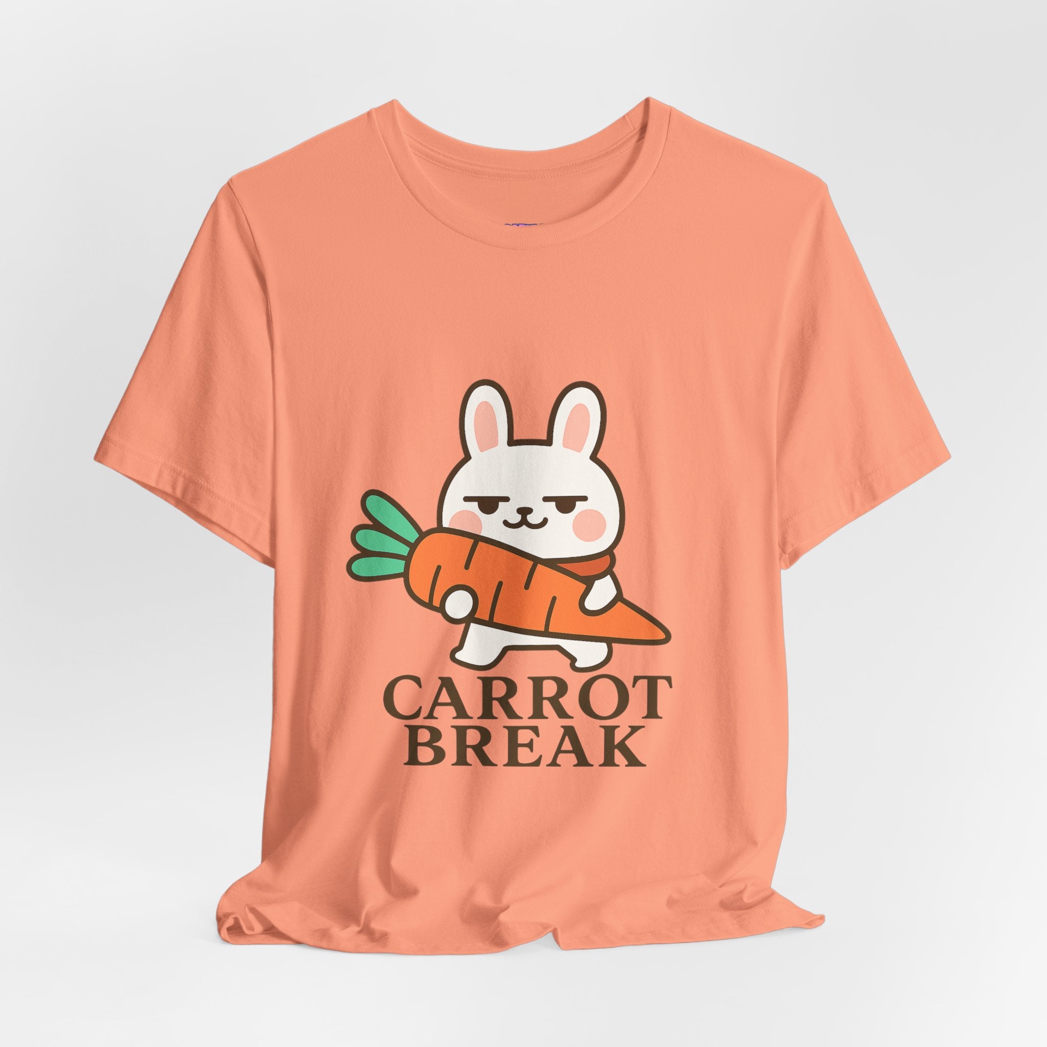 capymo Family Cute Carrot Break Bunny Tee - Unisex Jersey Short Sleeve Tee, Funny Animal Shirt, Spring Gift, Cute Graphic Tee, Gift for Bunny Lovers