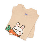 capymo Family Cute Carrot Break Bunny Tee - Unisex Jersey Short Sleeve Tee, Funny Animal Shirt, Spring Gift, Cute Graphic Tee, Gift for Bunny Lovers