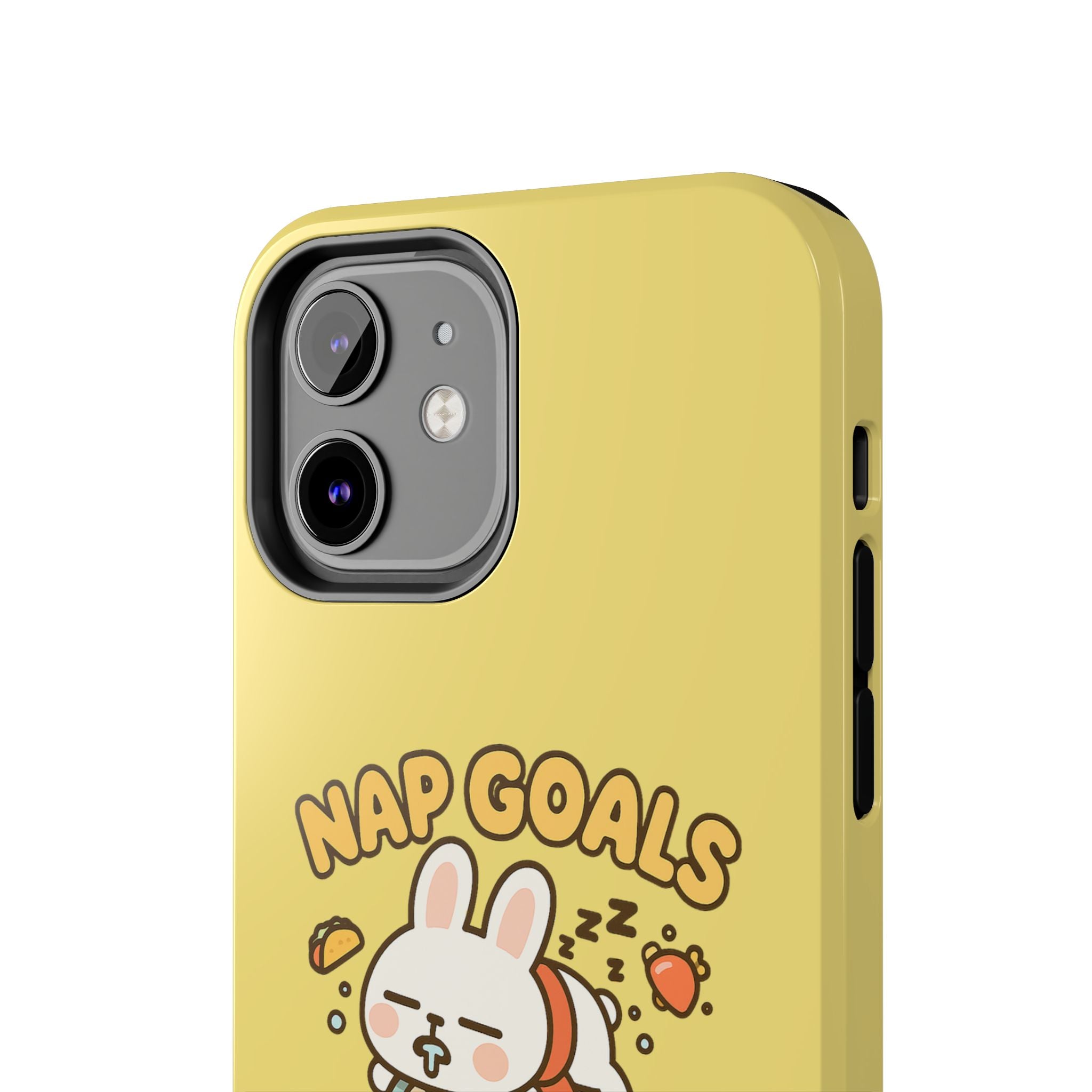 Capymo Family “Nap Goals” Phone Case – Cute Bunny Toto Sleeping on Alarm Clock Cover