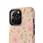 Capymo Family Bunny Blossom Spring Phone Case – Cute Floral iPhone Cover with Carrots & Sakura