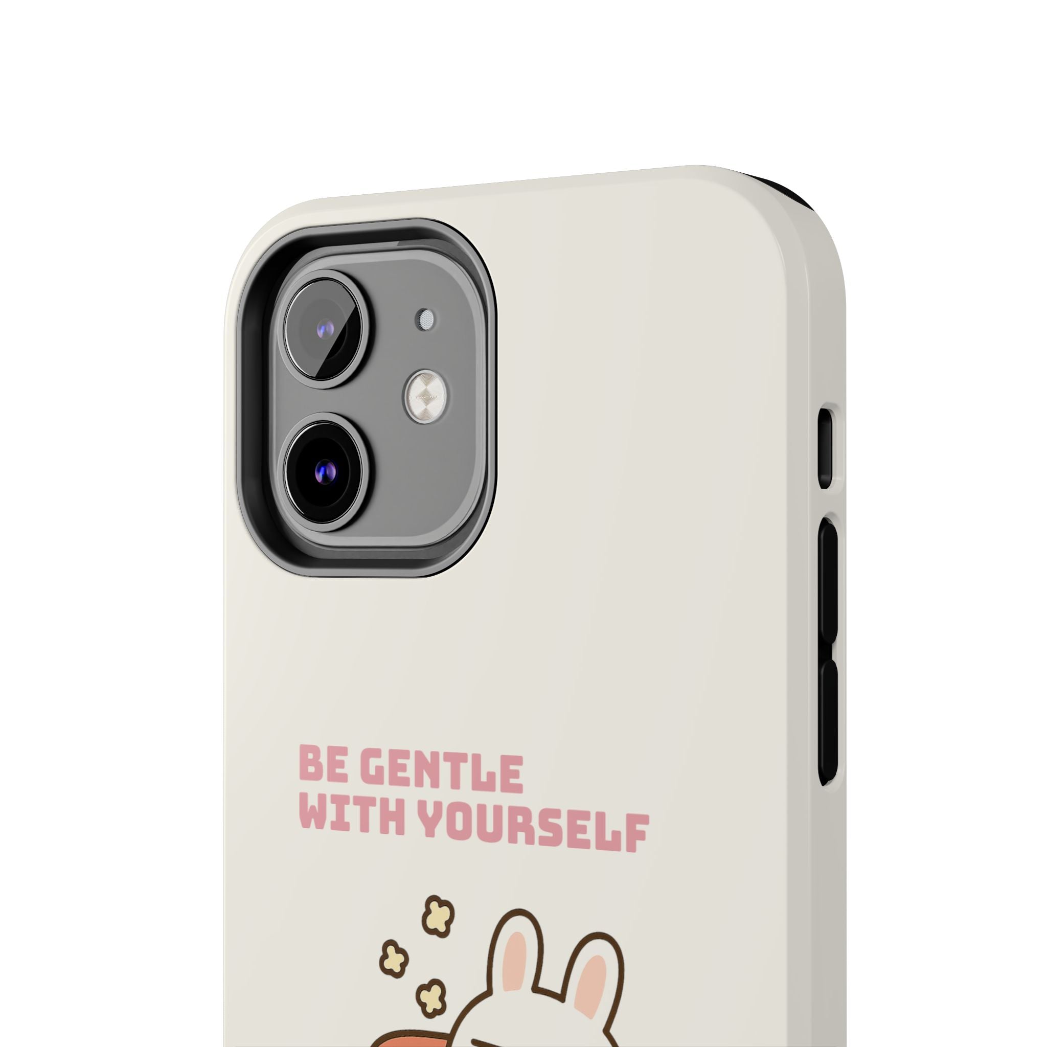 Capymo Family “Be Gentle With Yourself” Phone Case – Cozy Bunny Self-Care Quote Cover