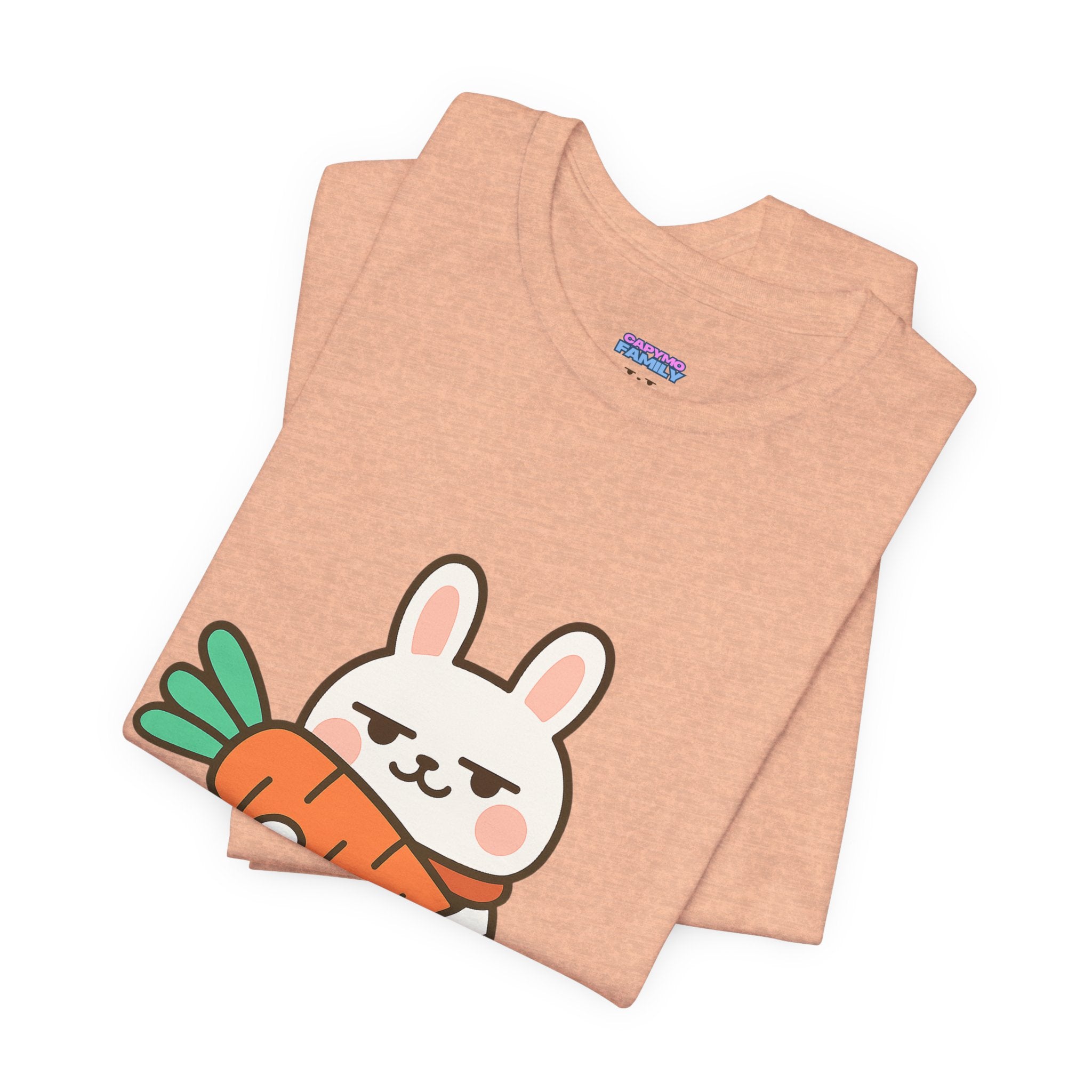 capymo Family Cute Carrot Break Bunny Tee - Unisex Jersey Short Sleeve Tee, Funny Animal Shirt, Spring Gift, Cute Graphic Tee, Gift for Bunny Lovers