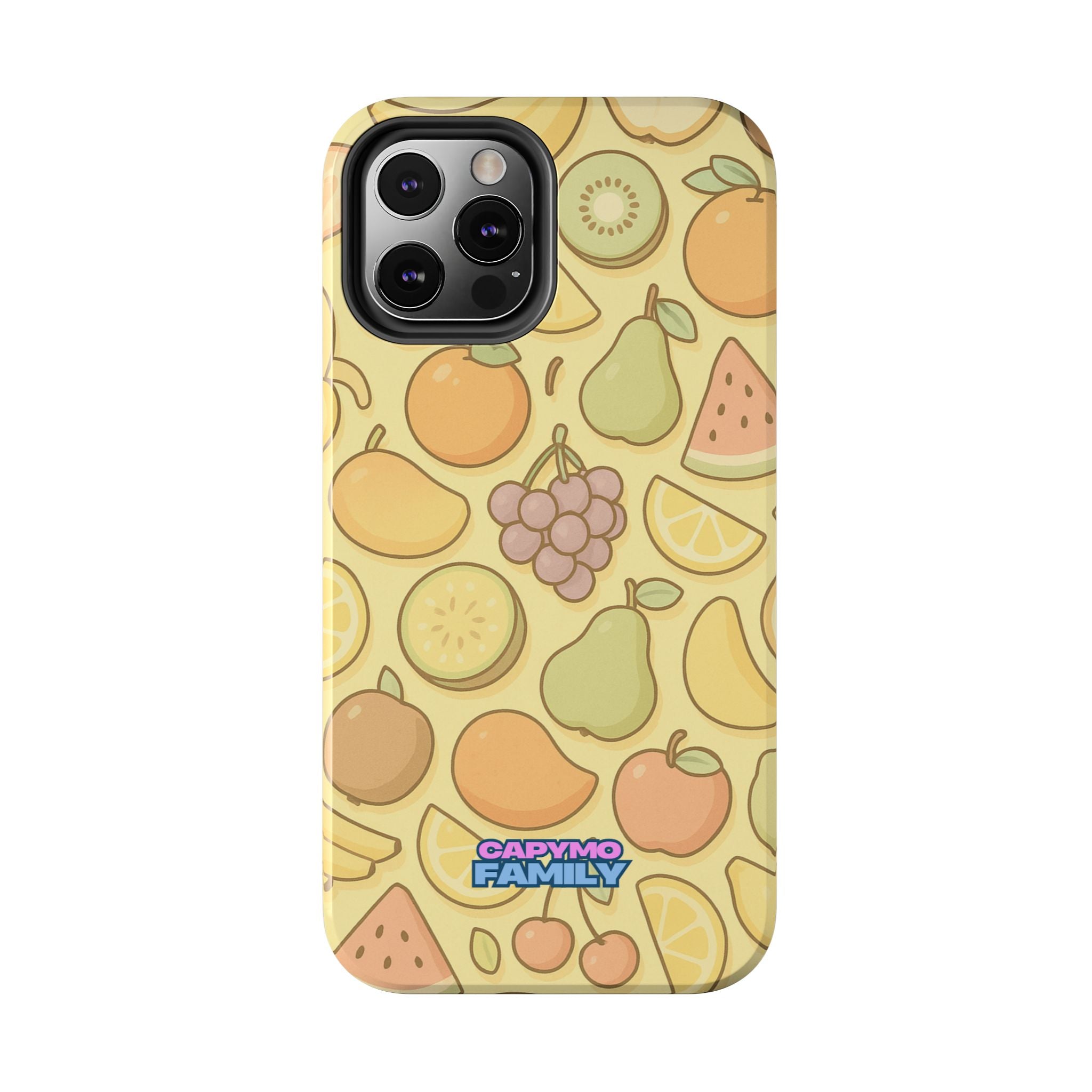 Capymo Family Kawaii Fruit Phone Case – Cute Aesthetic iPhone Cover with Citrus & Summer Vibes