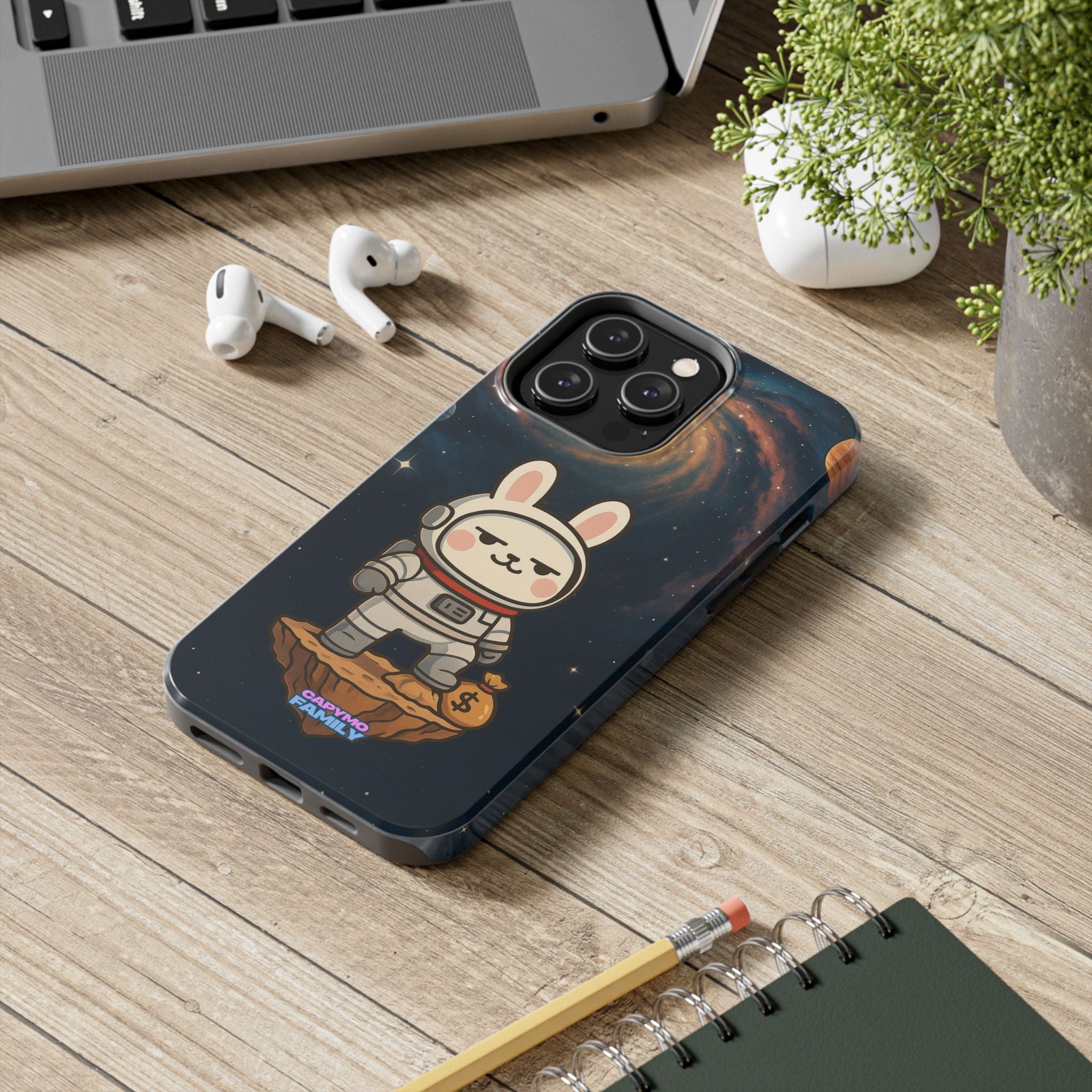 Capymo Family Cute Cartoon Bunny Tough Phone Case –Cute Astronaut  Bunny "Toto" Phone Case