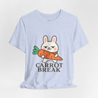 capymo Family Cute Carrot Break Bunny Tee - Unisex Jersey Short Sleeve Tee, Funny Animal Shirt, Spring Gift, Cute Graphic Tee, Gift for Bunny Lovers