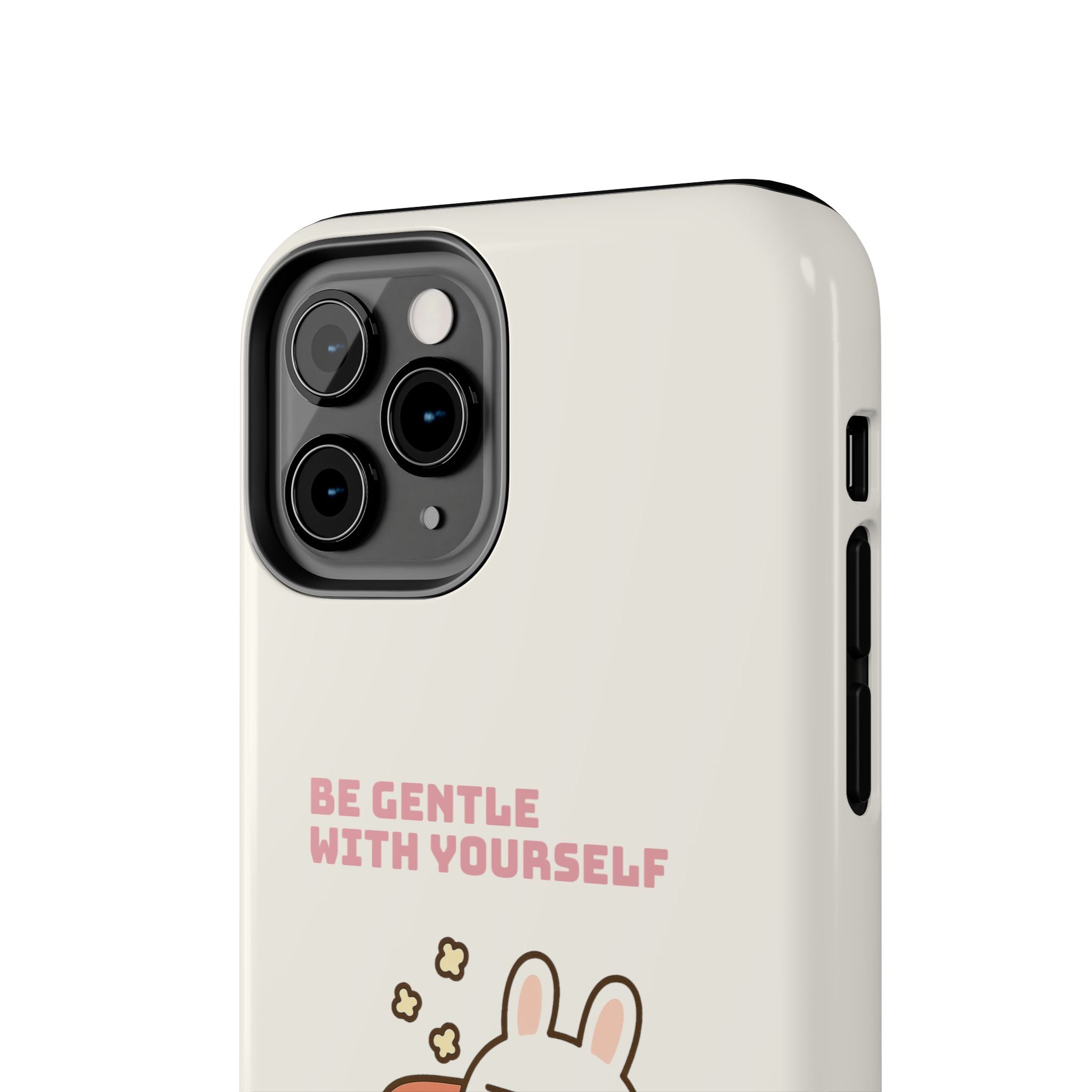 Capymo Family “Be Gentle With Yourself” Phone Case – Cozy Bunny Self-Care Quote Cover
