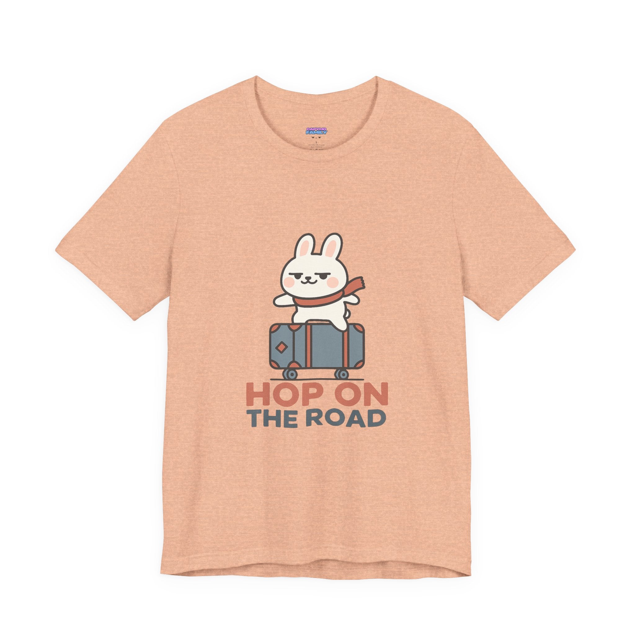 Capymo Family Adventurous Bunny Graphic Tee | Family Travel Shirt, Cute Animal T-Shirt, Fun Summer Outfit, Gift for Travelers, Vacation Wear