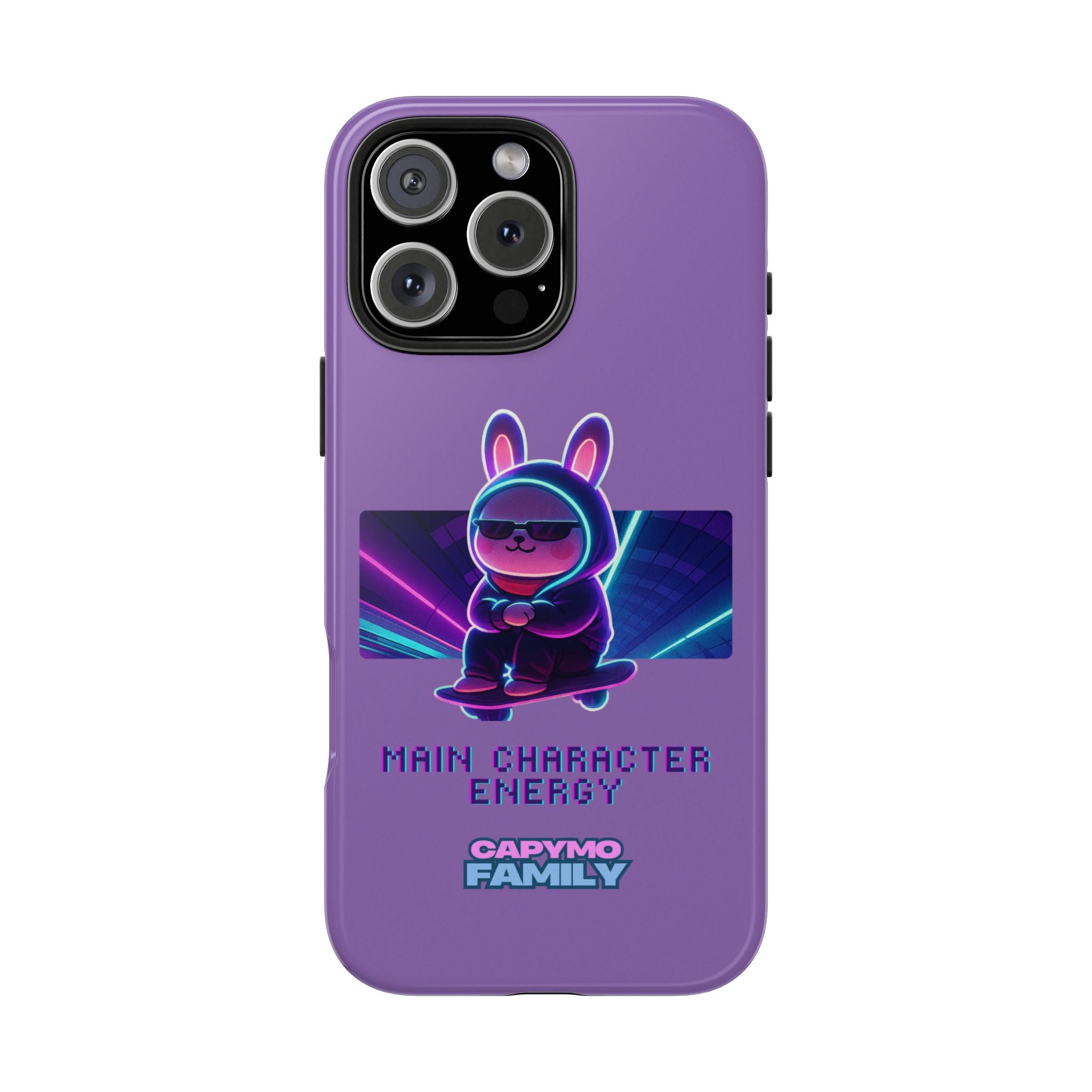 Capymo Family “Main Character Energy” Phone Case – Cyber Bunny Toto Aesthetic Cover